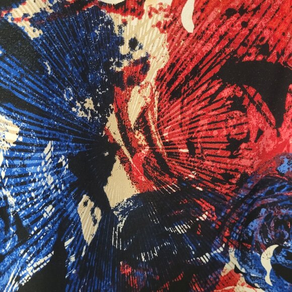 Style & Co Printed Shift Dress | Size L | Red Blue Floral Abstract - Picture 4 of 4